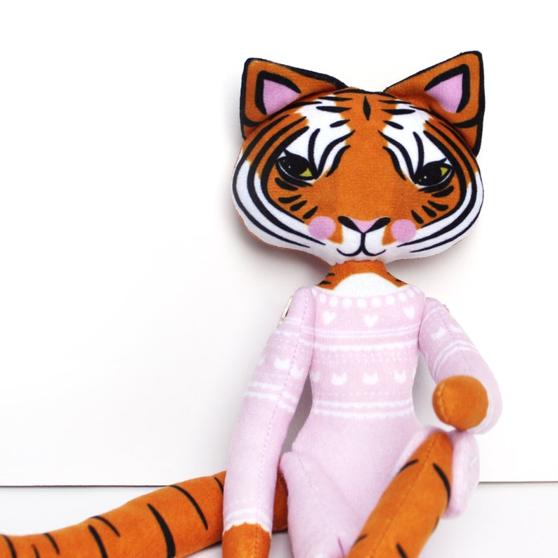 Tiger doll plush Tegan the tiger plush dolly handmade Etsy