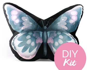 DIY sewing KIT - Butterfly Cushion - easy beginners sewing craft kit lepidoptera