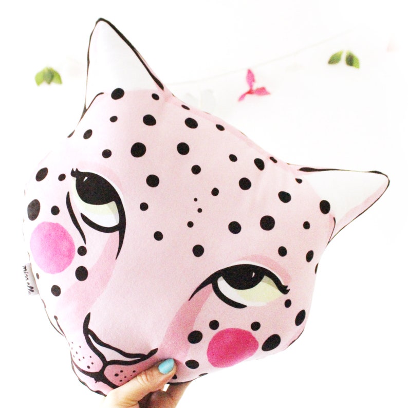 DIY KIT Tiger cushion softie plush various colours throw pillow blue orange pink cats big cat Pink Leopard