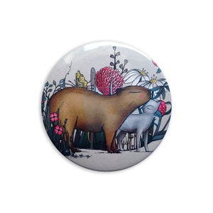 Capybara cat pocket mirror capybaras and cats accessories valentine animals cute kawaii image 1