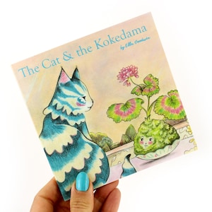 The Cat and the Kokedama - small illustrated picture book (15cm x 15cm)