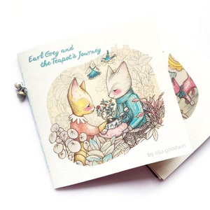 Earl Grey and the Teapot's Journey Mini Handmade book - cat cats fairytales fables hope love stories books zine illustration