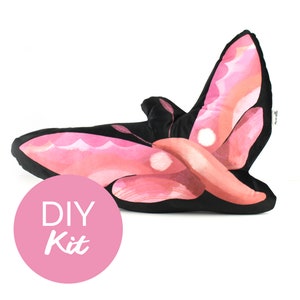 DIY sewing KIT - Moth Cushion - easy beginners sewing craft kit lepidoptera