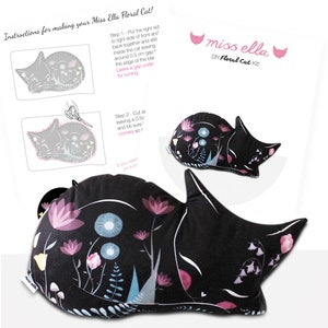 DIY Cat KIT easy craft sewing kit for cat lovers black or white cats available image 2