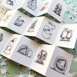 Netsuke Sketches Mini Concertina Books - 16 Sketches of Netsuke ...