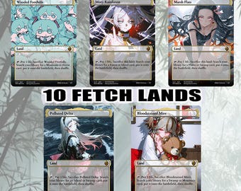 10 Fetch Lands Commander Proxy –   MTG Alt‑Art Foil Card