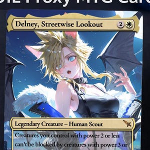Cloud Delney, Streetwise Lookout Commander Proxy – Final Fantasy x MTG Alt‑Art Foil Card(xixi-19)