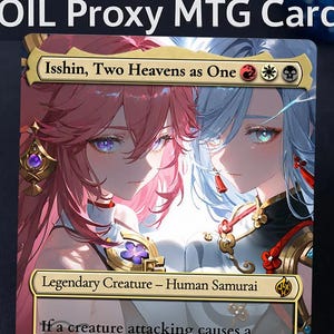 Isshin, Two Heavens as One Commander  Proxy –  MTG Alt‑Art Foil Card (xixi-41)