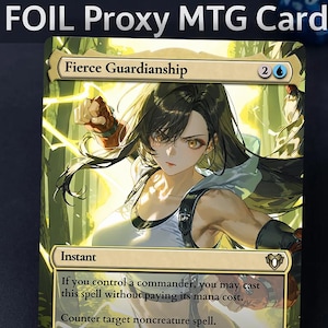 Fierce Guardianship Foil Proxy: MTG x Final Fantasy Alt Art, Card for EDH/Commander