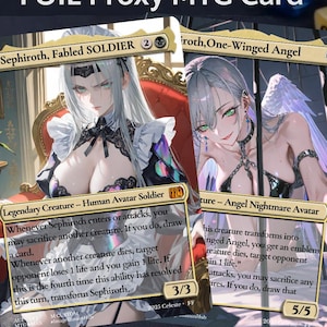Sephiroth Fabled Soldier & One‑Winged Angel – Final Fantasy VII x MTG Alt‑Art Foil Proxy Set | Includes Herald of Hope(xixi-11)