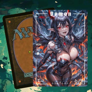 MTG DemonToken 4/3, Anime Waifu Art, Alt-Art Token for EDH/Commander（IS-5）