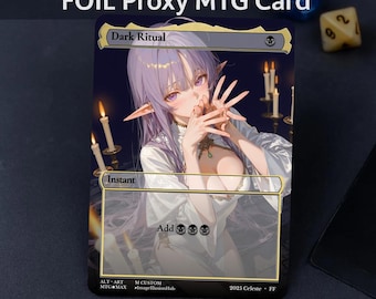 Proxy de Ritual Sombrio – Carta Proxy de Anime Waifu para MTG, Cartas de Commander com Arte Alternativa para EDH