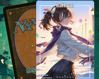 MTG Ballon Token, Anime Waifu Art, Alt-Art Token für EDH/Commander(IS-69)