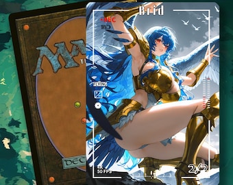 MTG Bird Token 2/2 , Anime Waifu Art, Alt-Art Token für EDH/Commander (IS-61)