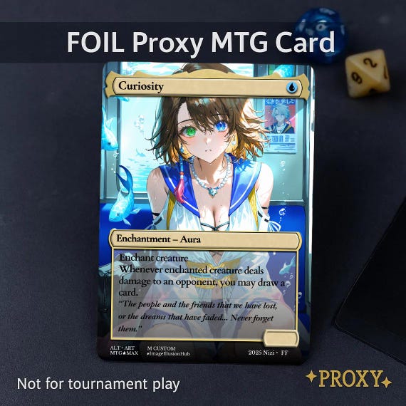 Curiosity Proxy  Anime Waifu MTG Proxy Card, Alt Art EDH Commander Cards -  Etsy
