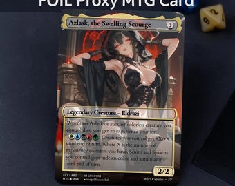 Azlask, die schwellende Geißel Proxy - Anime Waifu MTG Proxy Karte, Alt Art EDH Kommandantenkarten