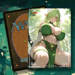MTG Elf Token 1/1, Anime Waifu Art, Alt-Art Token for EDH/Commander（IS-9）
