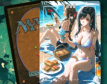 Anime Waifu MTG Food Token, Alt-Art EDH Kommandant (IS-56)