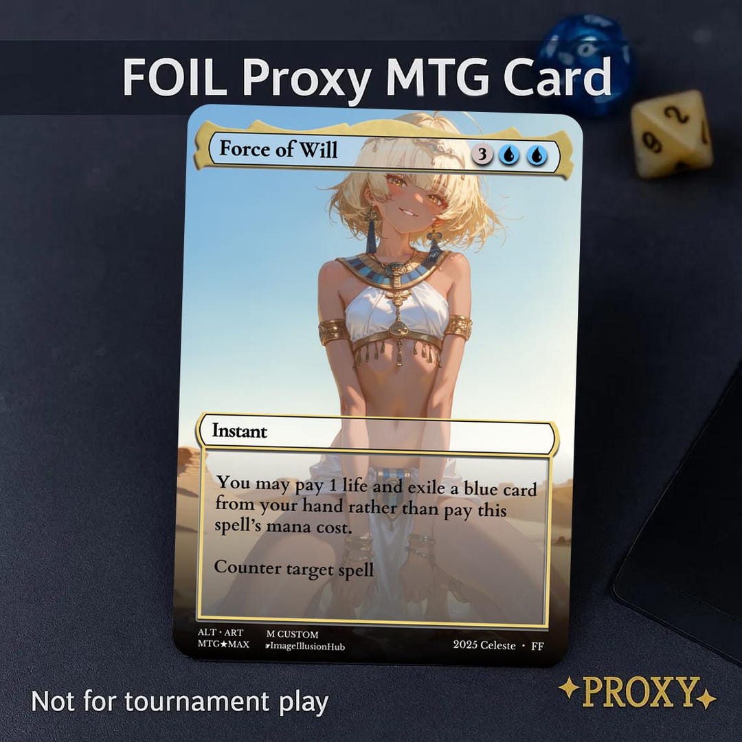 Force of Will Proxy – Anime Waifu MTG Proxy Card, Alt Art EDH Commander ...