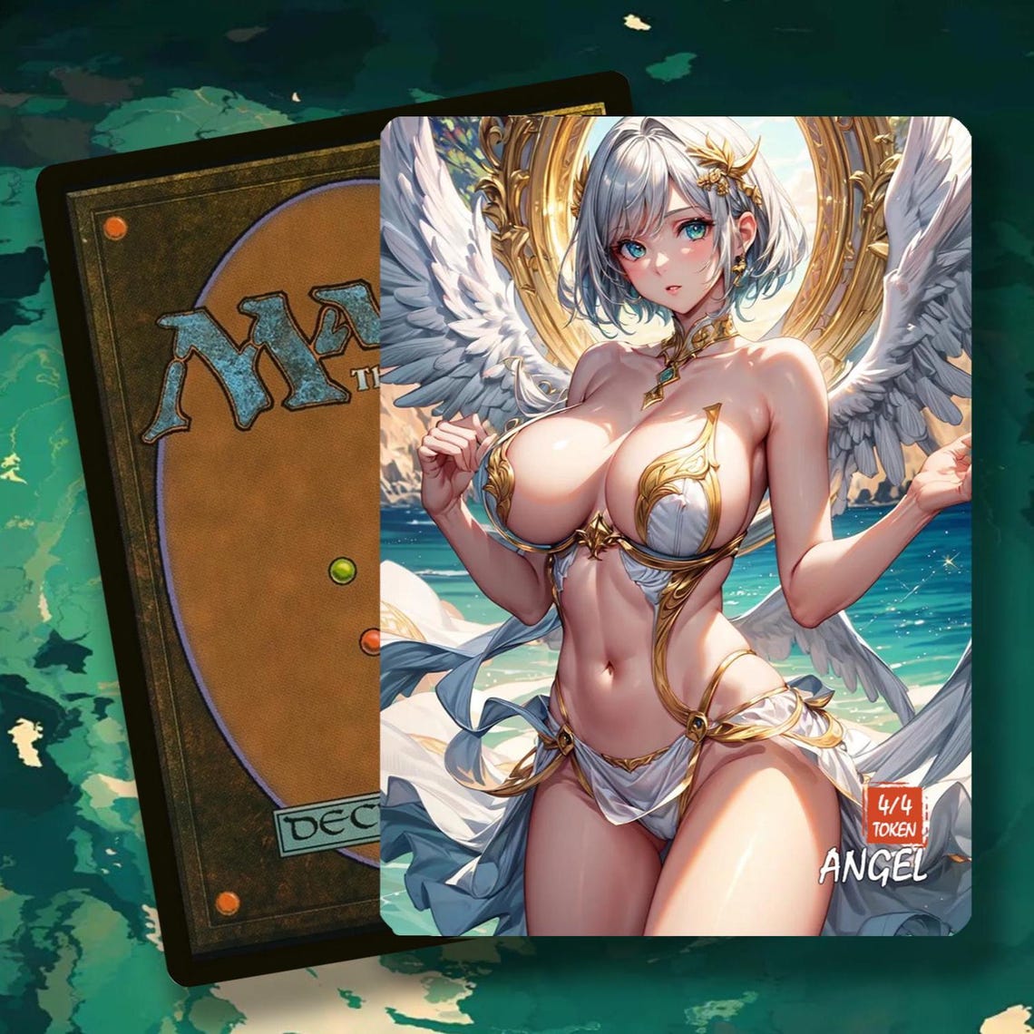 MTG Angle Token 4/4, Anime Waifu Art, Alt-art Token for Edh/commander ...