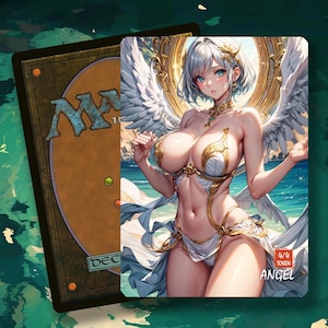 MTG Angle Token 4/4, Anime Waifu Art, Alt-Art Token for EDH/Commander (IS-38)