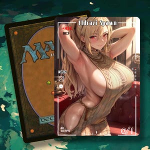 Jeton d'apparition eldrazi MTG 0/1, oeuvre d'art Waifu d'anime, jeton artistique alternatif pour EDH/commandant (IS-17)