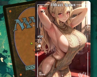 MTG Eldrazi Spawn Token 0/1, Anime Waifu Art, Alt-Art Token for EDH/Commander(IS-17)