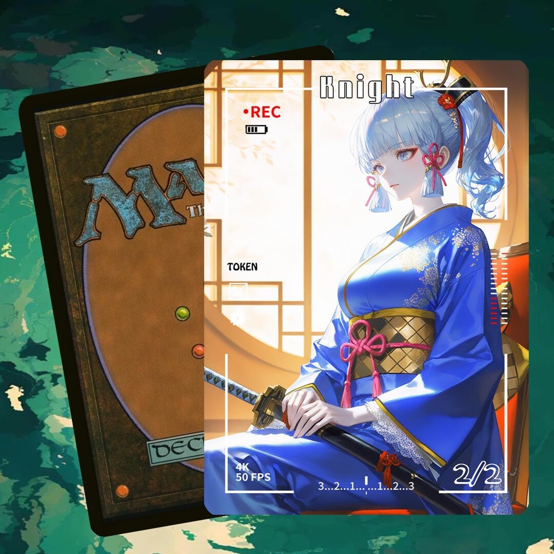 MTG Knight Token 2/2,anime Waifu Art, Alt-art Token for Edh/commander ...