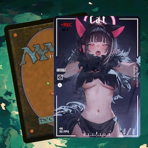 MTG Cat Token 1/1, Anime Waifu Art, Alt-Art Token for EDH/Commander (IS-26)