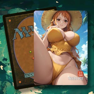 MTG Treasure Token 5/5, Anime Waifu Art, Alt-Art Token für EDH/Commander (IS-47)