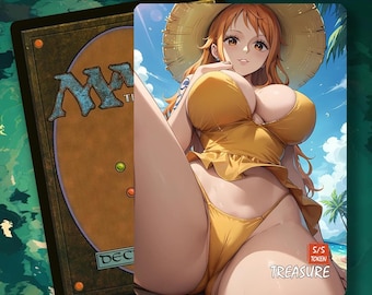 MTG Treasure Token 5/5, Anime Waifu Art, Alt-Art Token für EDH/Commander (IS-47)