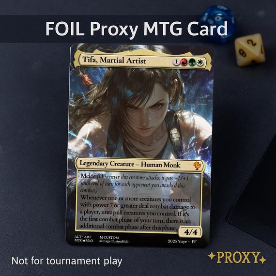Tifa Martial Artist Proxy  Anime Waifu MTG Proxy Card, Alt Art EDH  Commander Cards - Etsy