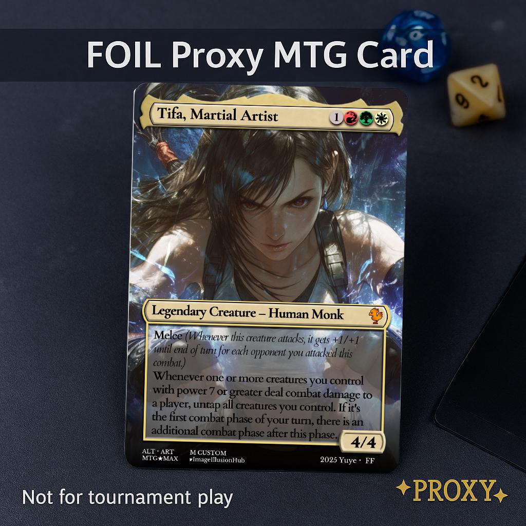 Tifa Martial Artist Proxy – Anime Waifu MTG Proxy Card, Alt Art