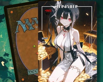 MTG TreasureToken, Anime Waifu Art, Alt-Art Token für EDH/Commander (IS-68)