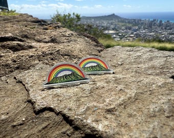 Pin arcoíris con cabeza de diamante