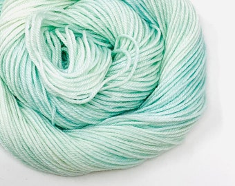 SEAFOAM pale green hand dyed yarn fingering sock dk bulky yarn. super wash merino wool yarn. single or ply choose base. medium green yarn