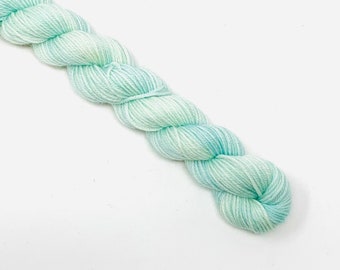 SEAFOAM pale green hand dyed yarn mini skein. sock fingering DK yarn - choose your base, merino wool knitting crochet. medium green yarn