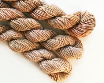 Cappuccino Hand Dyed Yarn Mini Skein: Merino Wool Blend
