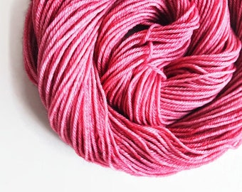 ROUGE hand dyed yarn fingering sock dk bulky yarn merino wool yarn single or ply. you choose your base. wine rose blush pink yarn