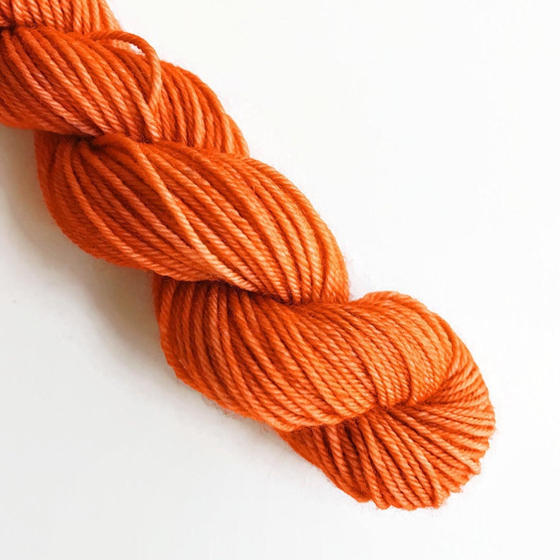 BURNT ORANGE hand dyed yarn mini skein. fingering DK yarn Etsy