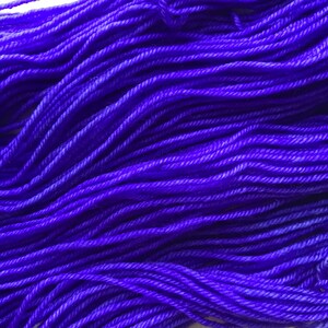 DEEP VIOLET hand dyed yarn fingering sock dk bulky yarn super wash merino wool yarn single or ply. choose your base. dark violet purple yarn image 3