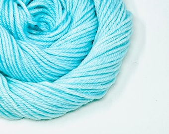 ROBIN'S EGG hand dyed yarn fingering sock dk bulky yarn super wash merino wool yarn single or ply. choose your base. pale blue-green yarn
