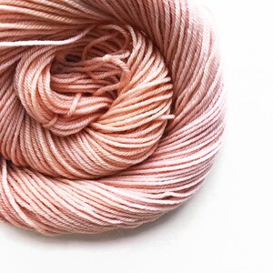 LOBSTER BISQUE hand dyed yarn fingering sock dk bulky yarn merino wool yarn single or ply. you choose your base. pale pink neutral yarn