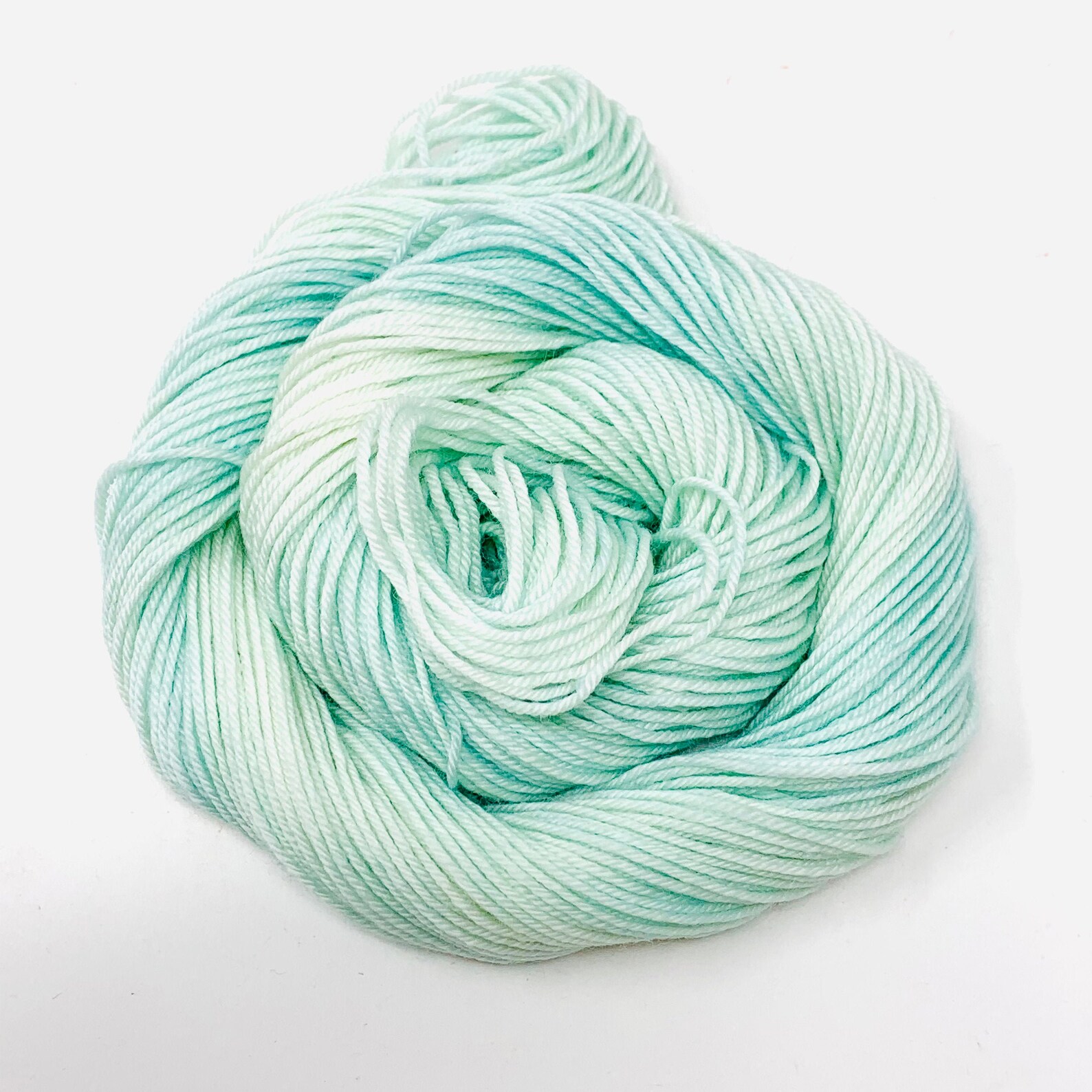 SEAFOAM pale green hand dyed yarn fingering sock dk bulky Etsy