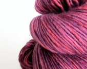 marsala : hand dyed yarn, silk alpaca superwash merino wool, dk weight yarn, light worsted weight, single-ply, rose wine red yarn