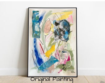 Abstract Art | Mixed Media Painting | Misty Moon | Original Art | Colorful Decor | Klaart | Modern Art