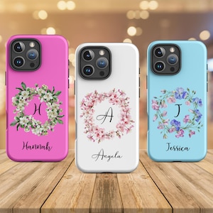 Personalized Phone Case, Custom Phone Case with Name, Floral Phone Case, iPhone/Samsung Case, Flower Phone Case, Gift for Friend, Best Gift