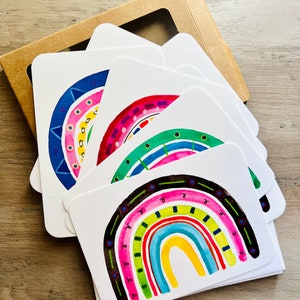 Rainbow Notecards single side with envelope set of 8 cards image 1