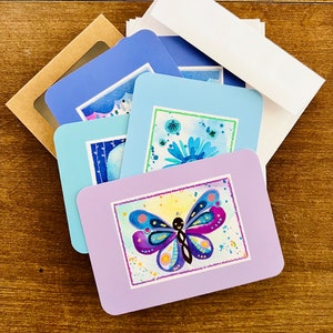 Bye Blues set of 8 one sided notecards with envelopes image 1