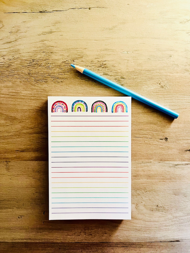 Rainbow Love lined notepad 100 sheets of colorful fun image 1